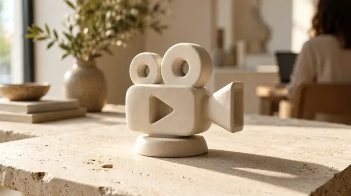 Minimal sculptural vase in a calm interior