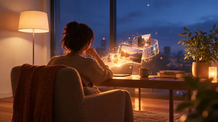 Quiet, softly lit interior with a simple uncluttered composition